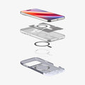 ACS09907 - iPhone 17 Pro Max Case Classic C1 (MagFit) in graphite showing the layers of case hovering below the device