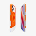 ACS09910 - iPhone 17 Pro Max Case Classic C1 (MagFit) in tangerine showing the sides, partial front and back