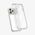 ACS10039CC - iPhone 18 Pro Max / iPhone 17 Pro Max Ultra Hybrid (MagFit) in Frost White showing the front of layer hovering above the magfit magnet plate and the case