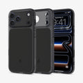 ACS10047 - iPhone 17 Pro Max Ultra Hybrid T (MagFit) in Matte Black showing the back, front and inside