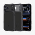 ACS10047CA - iPhone 18 Pro Max / iPhone 17 Pro Max Ultra Hybrid T (Mag Fit) in Matte Black showing the back, front and inside