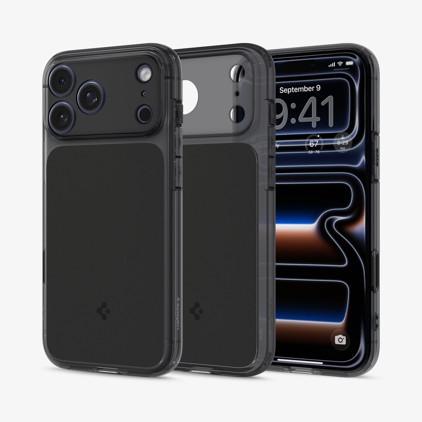 ACS10047CA - iPhone 18 Pro Max / iPhone 17 Pro Max Ultra Hybrid T (Mag Fit) in Matte Black showing the back, front and inside