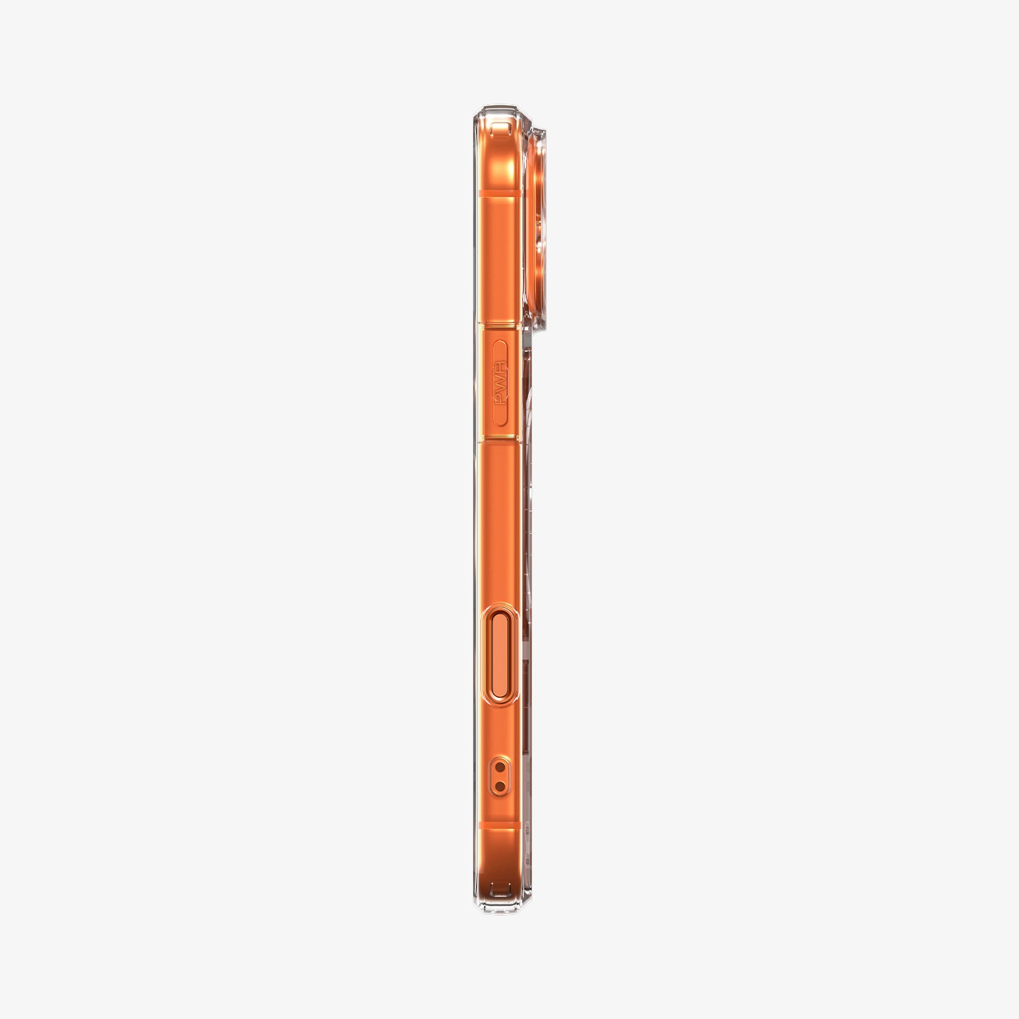 ACS10468 - iPhone 17 Pro Max Ultra Hybrid T (MagFit) in Glossy Orange showing the side