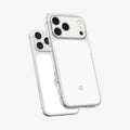 ACS10046 - iPhone 17 Pro Max Ultra Hybrid T (MagFit) in Glossy White showing the inner layer hovering from the case
