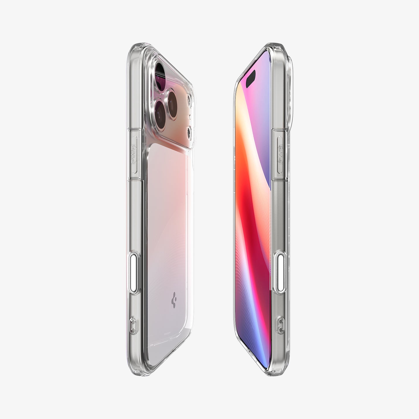 ACS10046 - iPhone 17 Pro Max Ultra Hybrid T (MagFit) in Glossy White showing the partial back, partial front, and sides