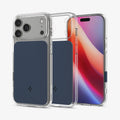 ACS10470 - iPhone 17 Pro Ultra Hybrid T (MagFit) in Matte Blue showing the back, front and inside