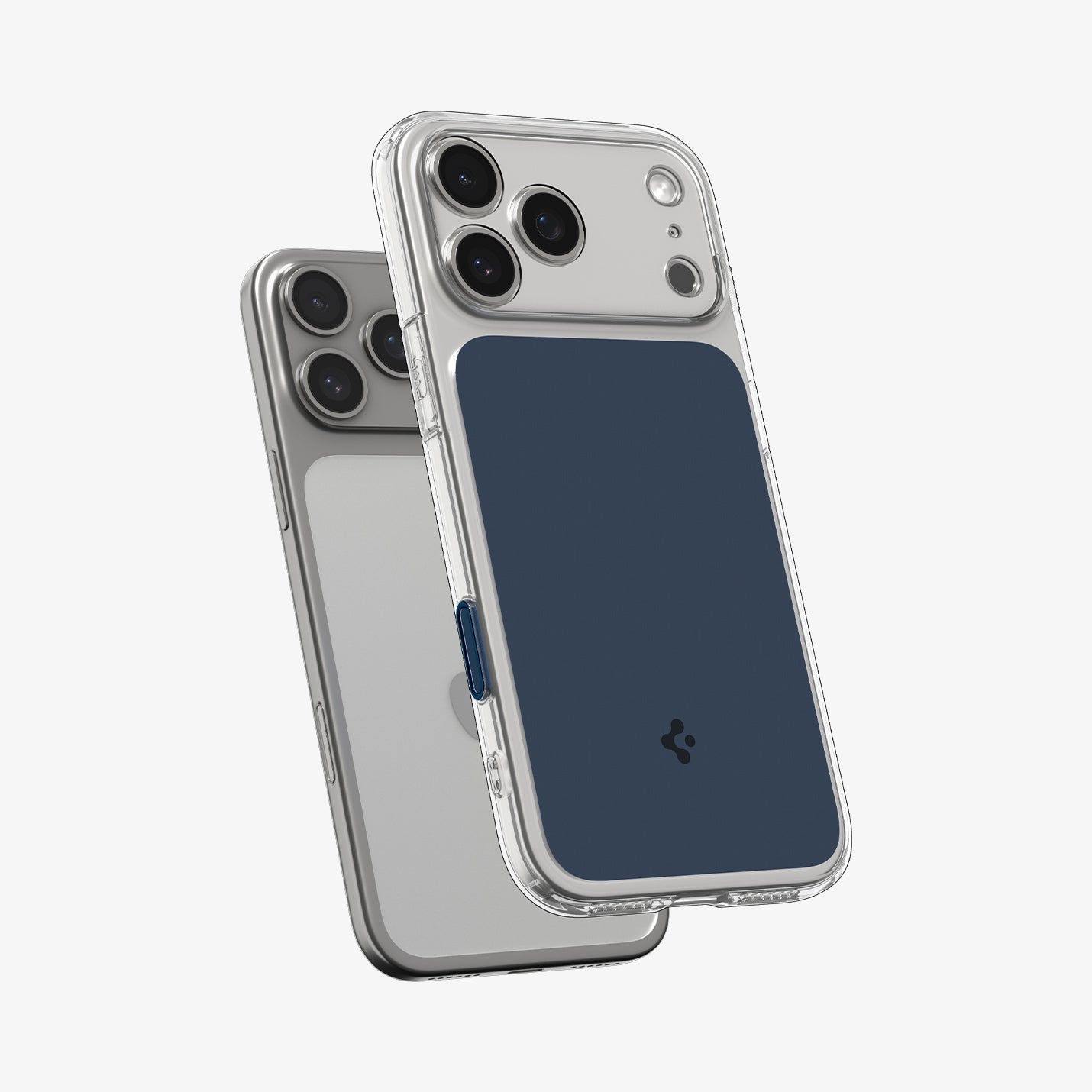 ACS10470 - iPhone 17 Pro Ultra Hybrid T (MagFit) in Matte Blue showing the inner layer hovering from the case
