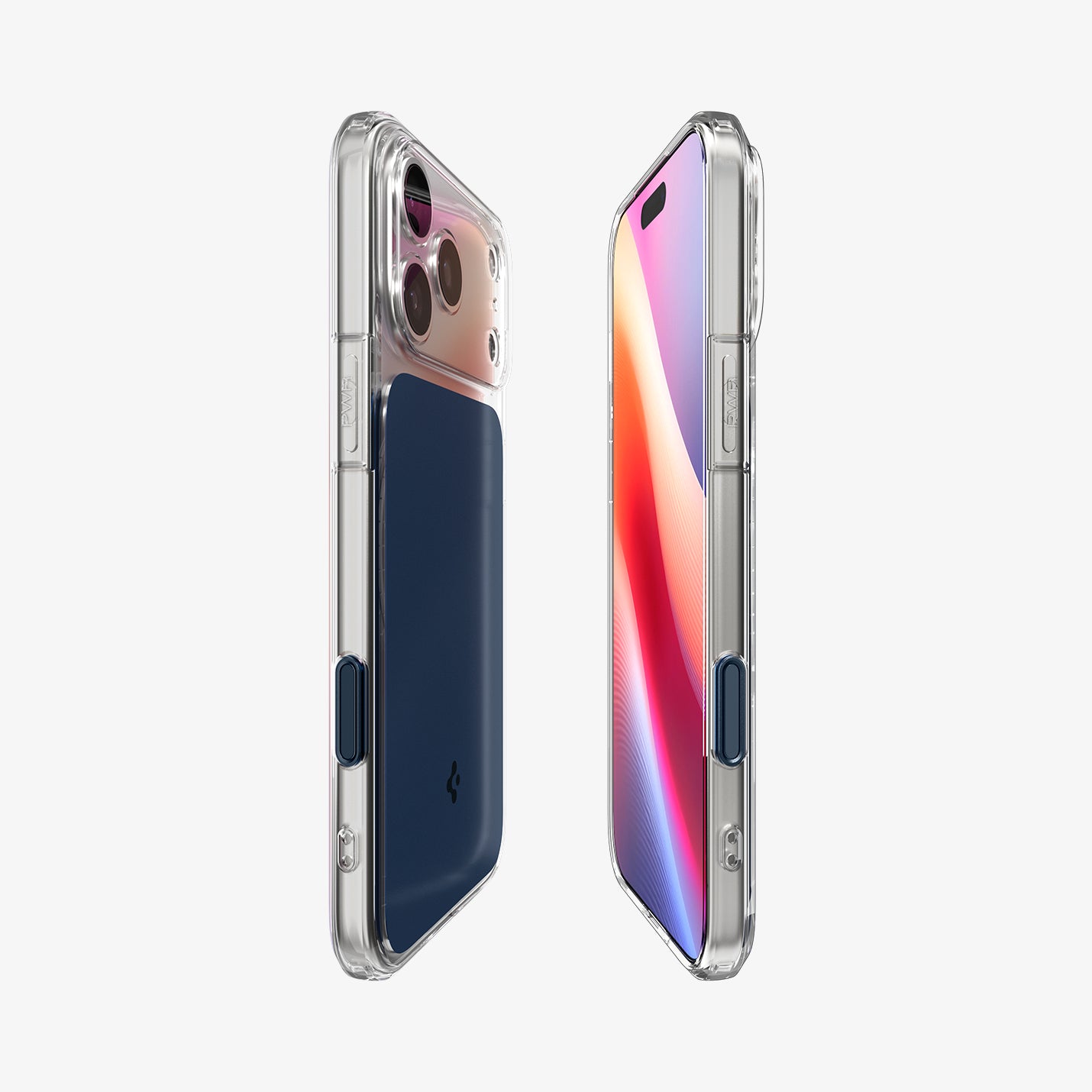 ACS10467 - iPhone 17 Pro Max Ultra Hybrid T (MagFit) in Matte Blue showing the partial back, partial front, and sides