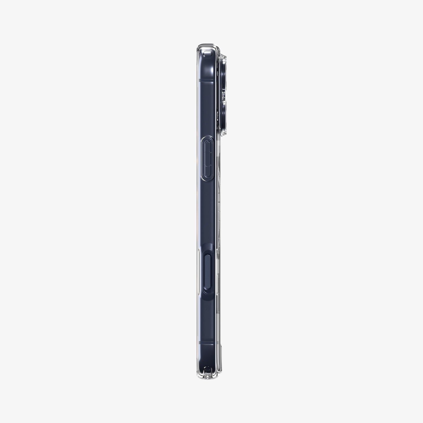 ACS10954 - iPhone 17 Pro Ultra Hybrid (MagFit) in Clear Deep Blue showing side