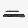 ACS09911CB - iPhone 18 Pro Max / iPhone 17 Pro Max Parallax S (Mag Fit) in Matte Black showing the back layer hovering above the device