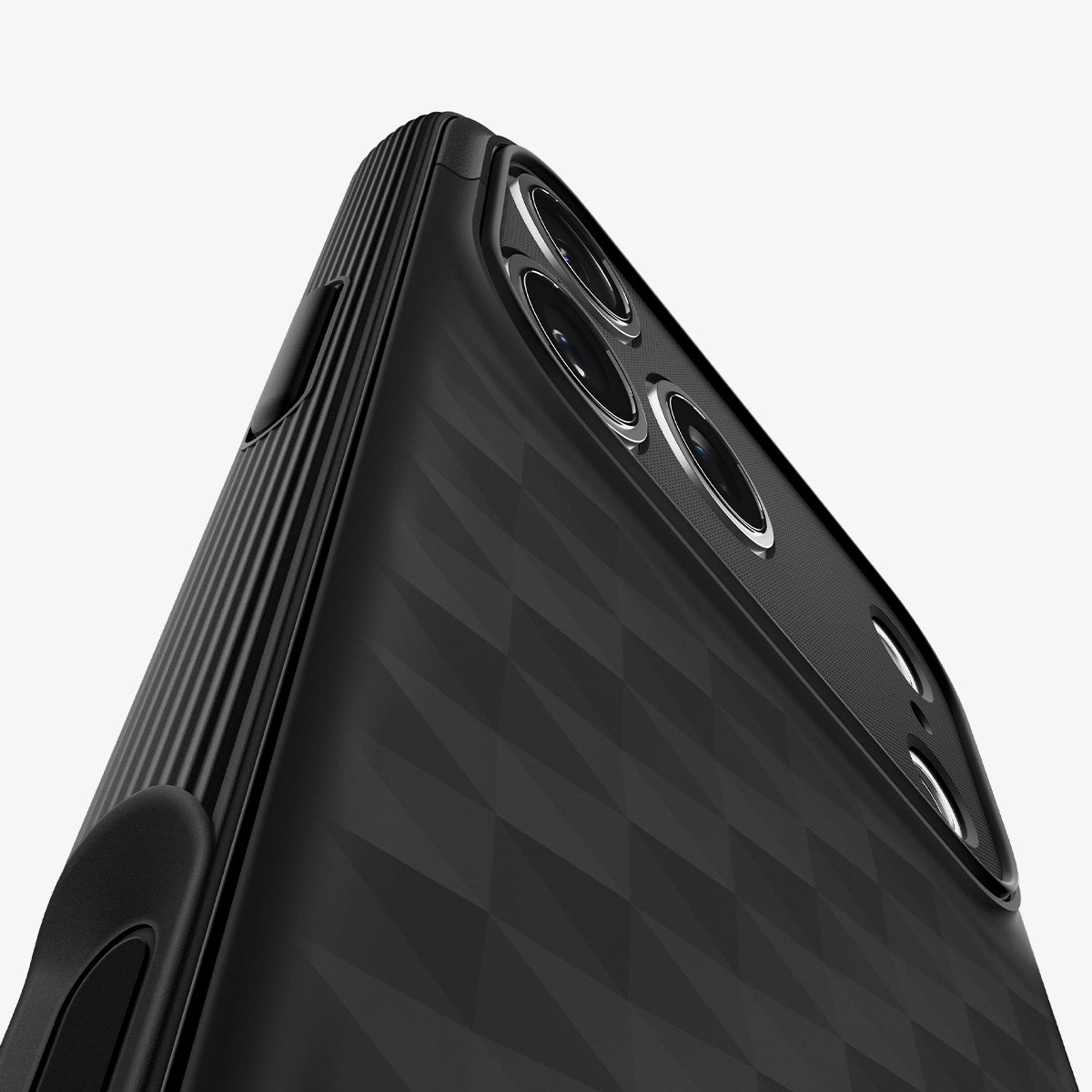 ACS09964 - iPhone 17 Pro Series Case Parallax S (MagFit) in black showing the back zoomed in to show the details