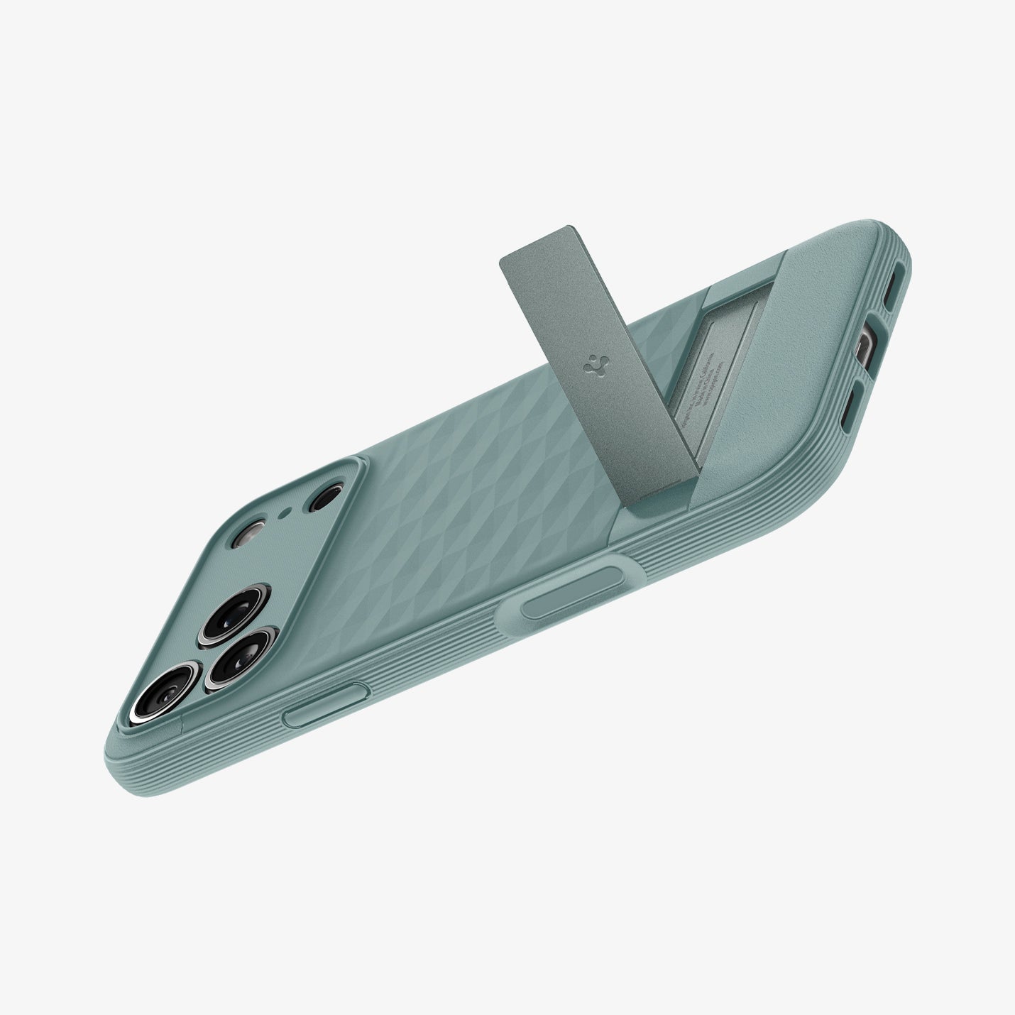 ACS09965 - iPhone 17 Pro Series Case Parallax S (MagFit) in green showing the back with kickstand extended out
