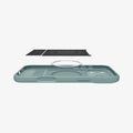 ACS09912 - iPhone 17 Pro Max Series Case Parallax S (MagFit) in green showing the back layer hovering above the device