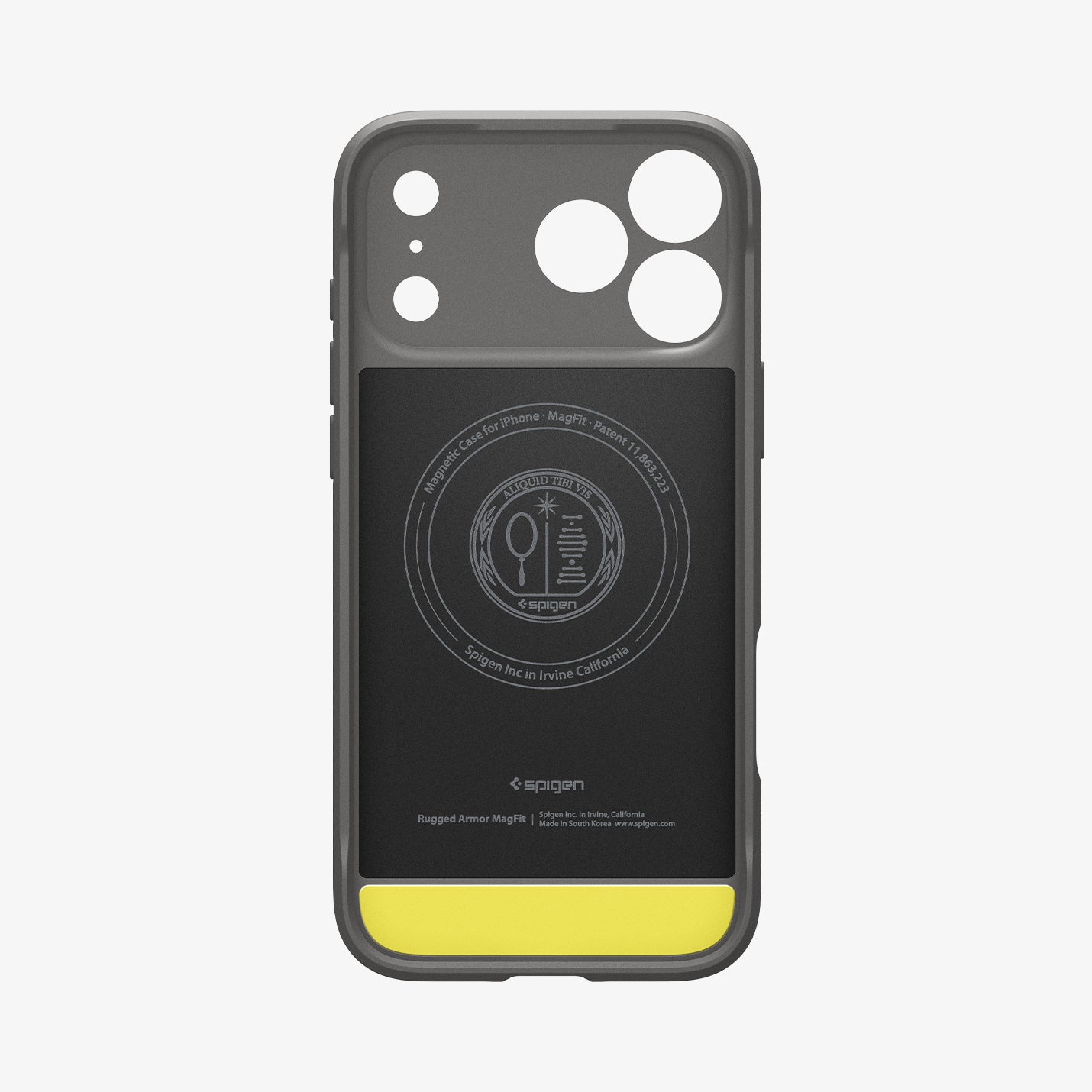 ACS09887 - iPhone 17 Pro Max Rugged Armor (MagFit) in Gray showing inside