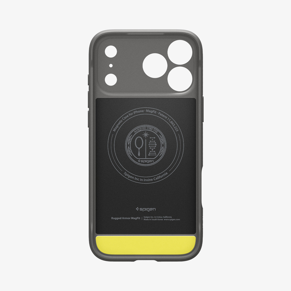 ACS09887CC - iPhone 18 Pro Max / iPhone 17 Pro Max Rugged Armor (MagFit) in Gray showing inside