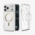 ACS10068 - iPhone 17 Pro Ultra Hybrid (MagFit) in Clear Gold showing the back, partial inner, partial front and sides