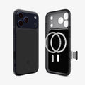 ACS10078CB - iPhone 18 Pro / iPhone 17 Pro Ultra Hybrid T (Mag Fit) in Matte Black showing the front and back