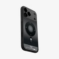 ACS10076 - iPhone 17 Pro Case Ultra Hybrid Classic (MagFit) in Classic Black showing the back and side