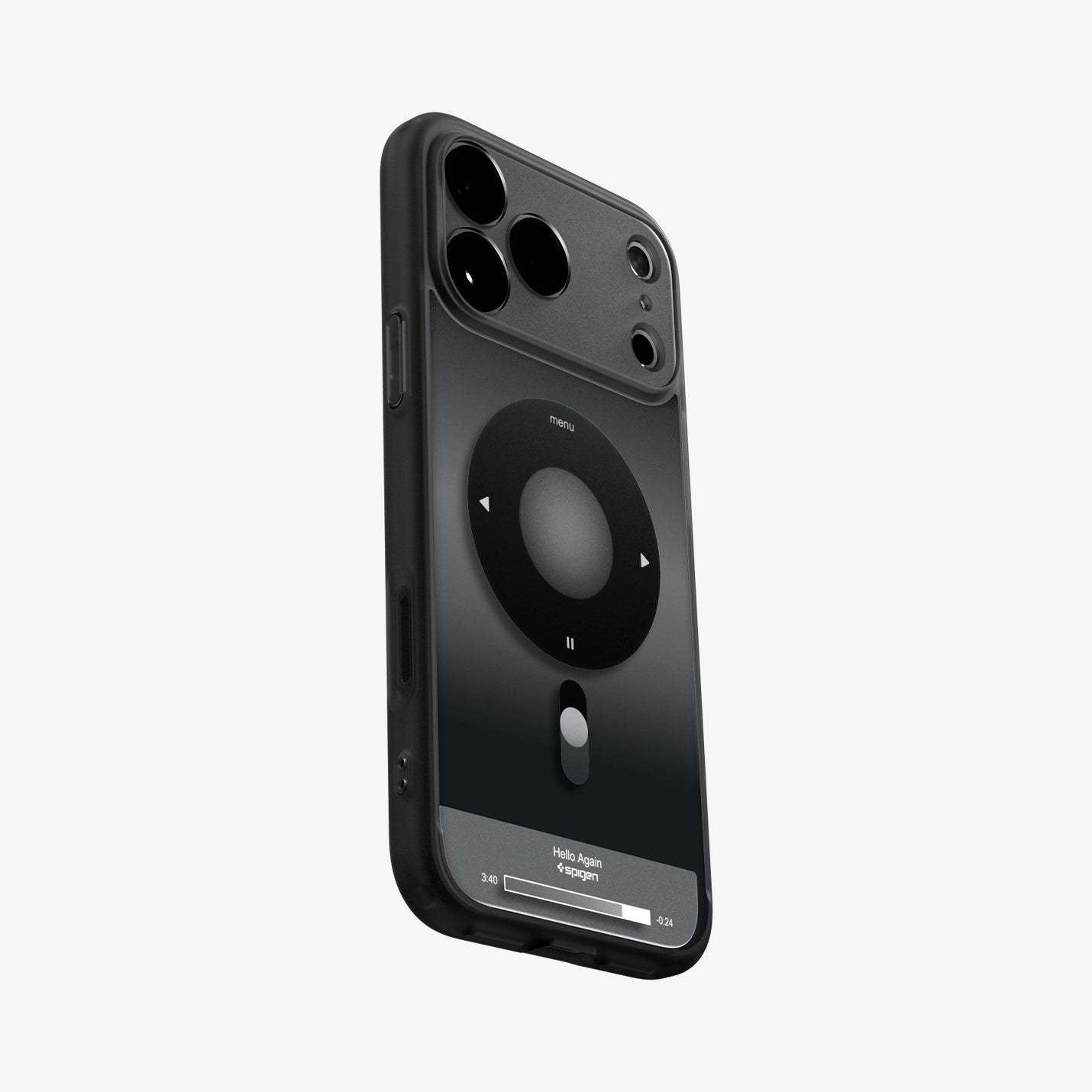 ACS10076 - iPhone 17 Pro Case Ultra Hybrid Classic (MagFit) in Classic Black showing the back and side