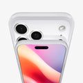 ACS10075 - iPhone 17 Pro Case Ultra Hybrid Classic (MagFit) in Classic Silver showing the half front and partial back focusing on camera lens