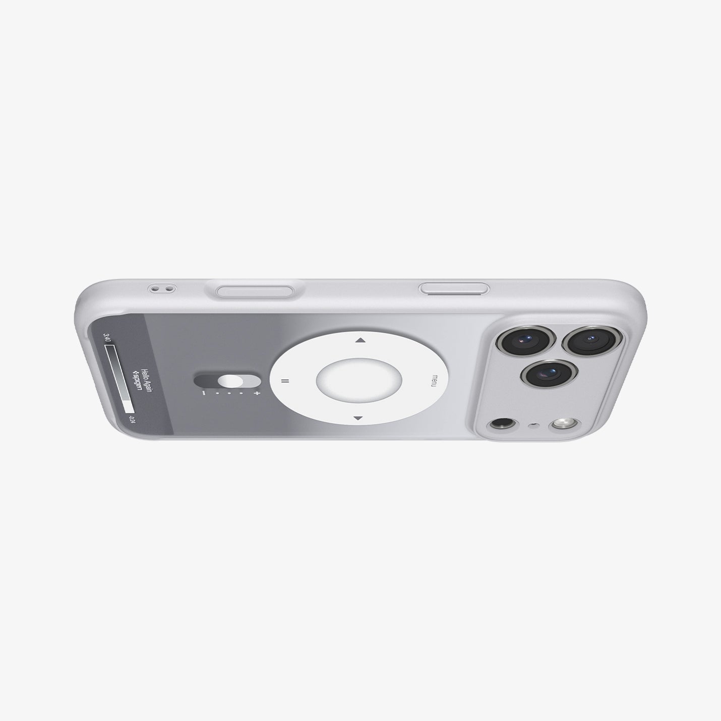 ACS10075 - iPhone 17 Pro Case Ultra Hybrid Classic (MagFit) in Classic Silver showing the back and side in landscape orientation