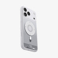 ACS10075 - iPhone 17 Pro Case Ultra Hybrid Classic (MagFit) in Classic Silver showing the back and side