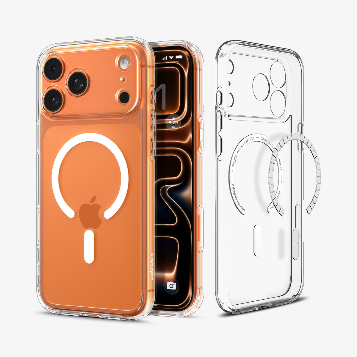 ACS10066CA - iPhone 18 Pro / iPhone 17 Pro Ultra Hybrid (MagFit) in Clear White showing the back, partial inner, partial front and sides
