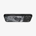 ACS10073CC - iPhone 18 Pro / iPhone 17 Pro Ultra Hybrid Zero One (MagFit) Black showing the clear case from a horizontal angle with detailed schematic graphics and camera protection