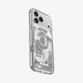 ACS10072 - iPhone 17 Pro Case Ultra Hybrid Zero One (MagFit) in Zero One Natural Titanium showing the back and side