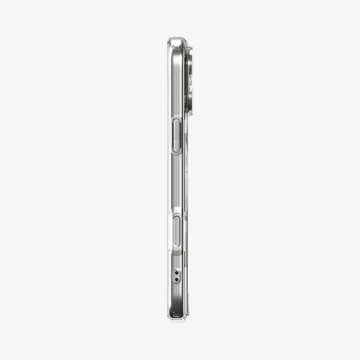 ACS10071CC - iPhone 18 Pro / iPhone 17 Pro Ultra Hybrid Zero One (MagFit) White showing the slim side profile with covered buttons and precise cutouts