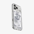 ACS10071 - iPhone 17 Pro Case Ultra Hybrid Zero One (MagFit) in Zero One White showing the back and side