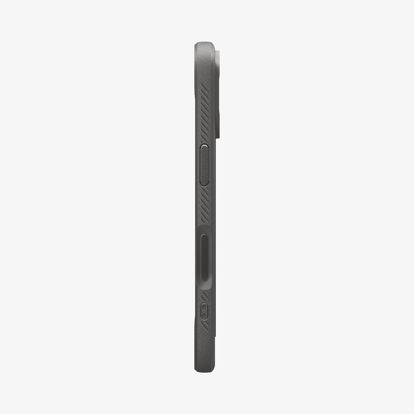 ACS09976 - iPhone 17 Rugged Armor (MagFit) in Gray showing the side with volume buttons