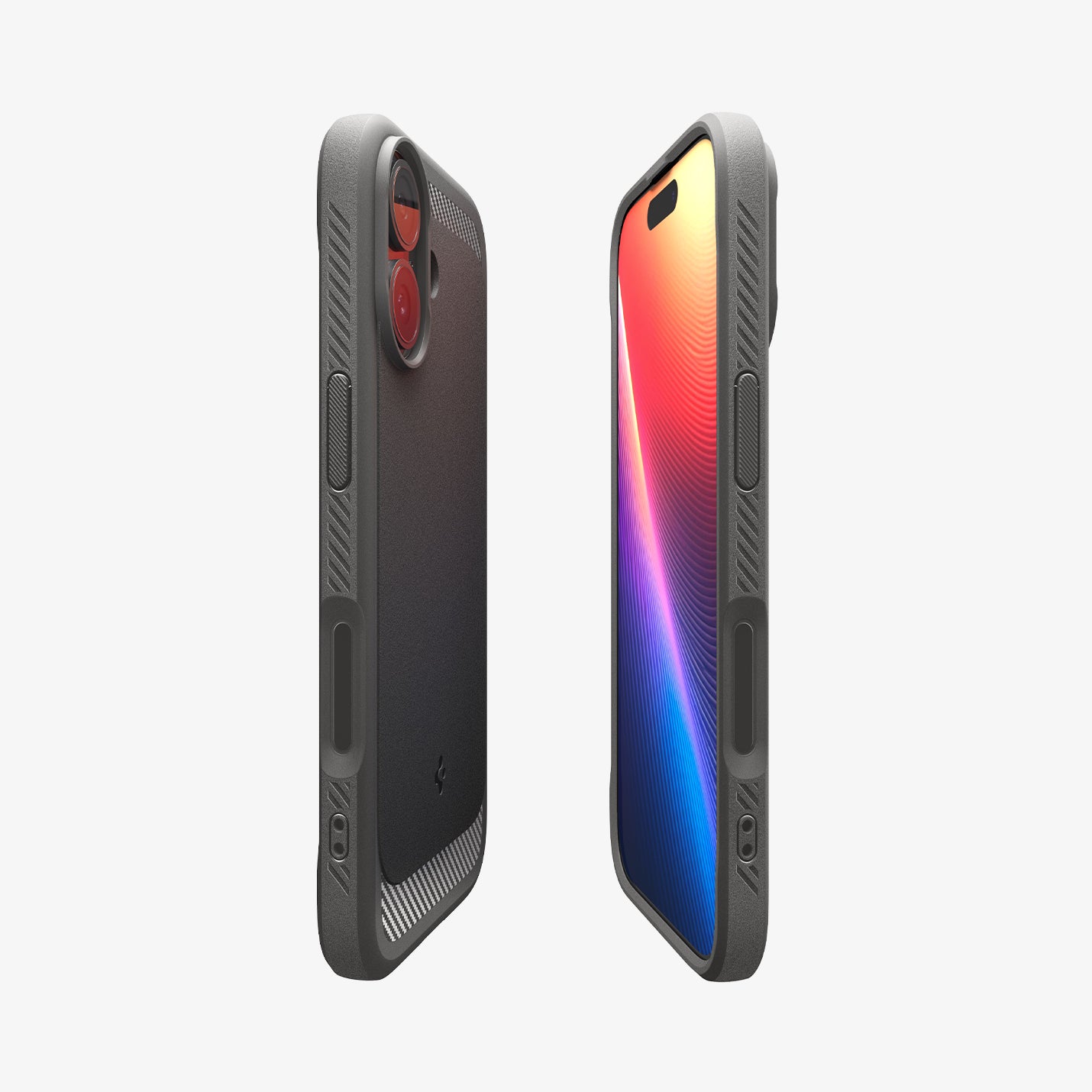 ACS09976 - iPhone 17 Rugged Armor (MagFit) in Gray showing the partial back, partial front and sides