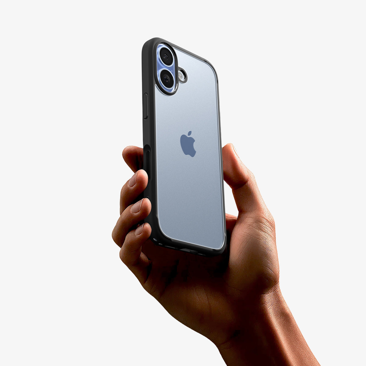 ACS10081 - iPhone 17 Ultra Hybrid in Matte Black showing the side and lanyard hole