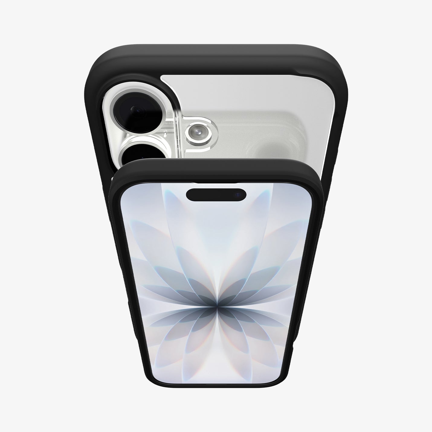 ACS10081 - iPhone 17 Ultra Hybrid in Matte Black showing back of the case and front