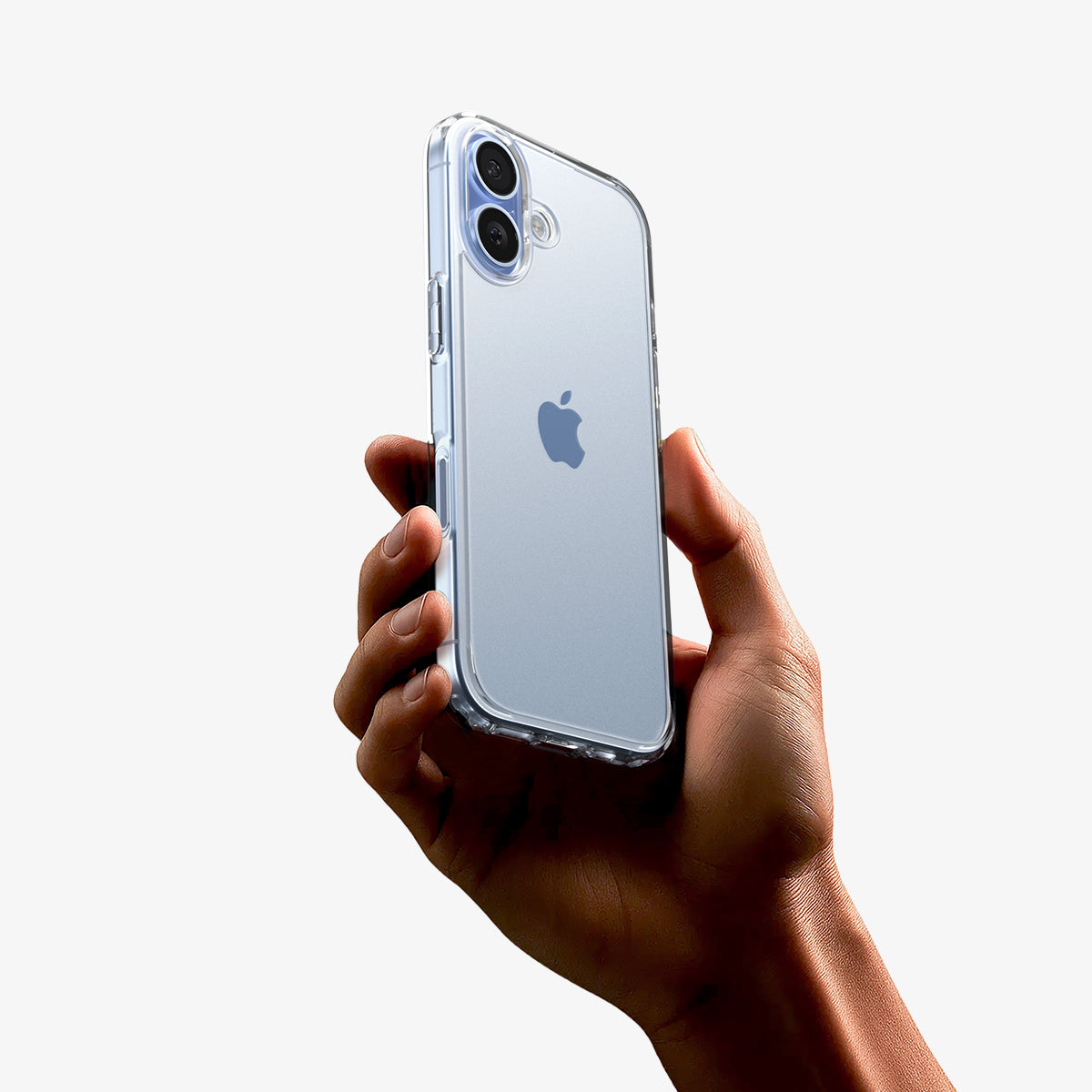 ACS10080 - iPhone 17 Ultra Hybrid in Crystal Clear showing the side and lanyard hole