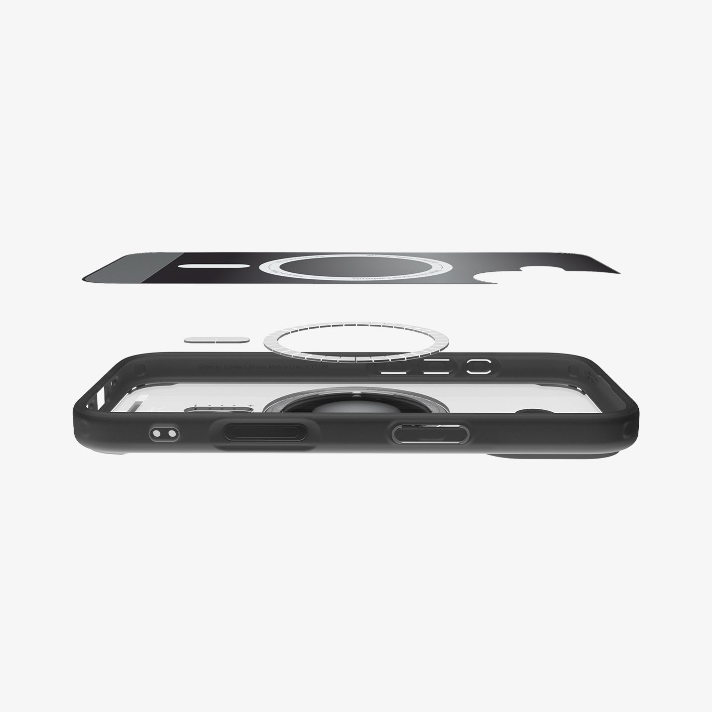 ACS10092 - iPhone 17 Ultra Hybrid Classic (MagFit) in Classic Black showing the multiple layers of case
