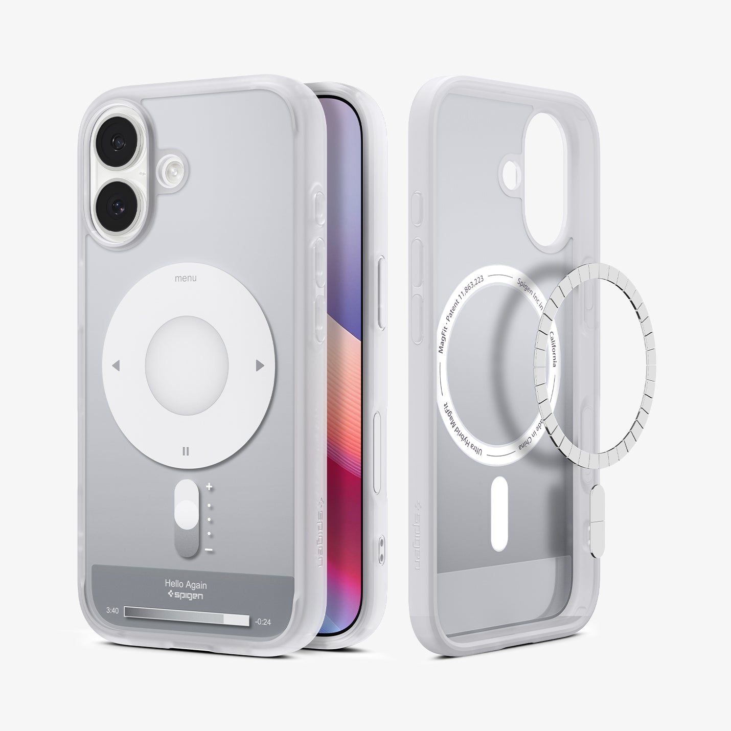 ACS10091 - iPhone 17 Ultra Hybrid Classic (MagFit) in Classic Silver showing the back, partial inner, partial front and sides