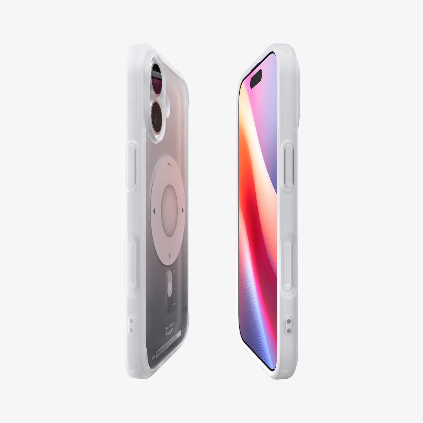 ACS10091 - iPhone 17 Ultra Hybrid Classic (MagFit) in Classic Silver showing the partial front, partial back and sides