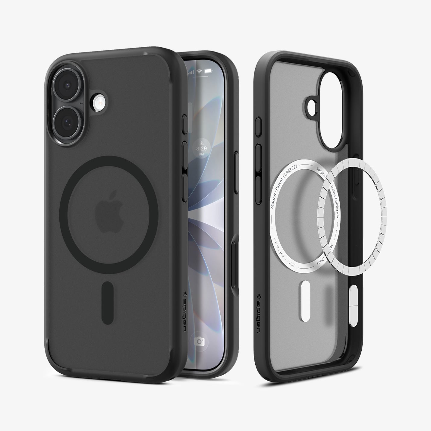 ACS10085 - iPhone 17 Ultra Hybrid (MagFit) in Frost Black showing the back, partial inner, partial front and sides