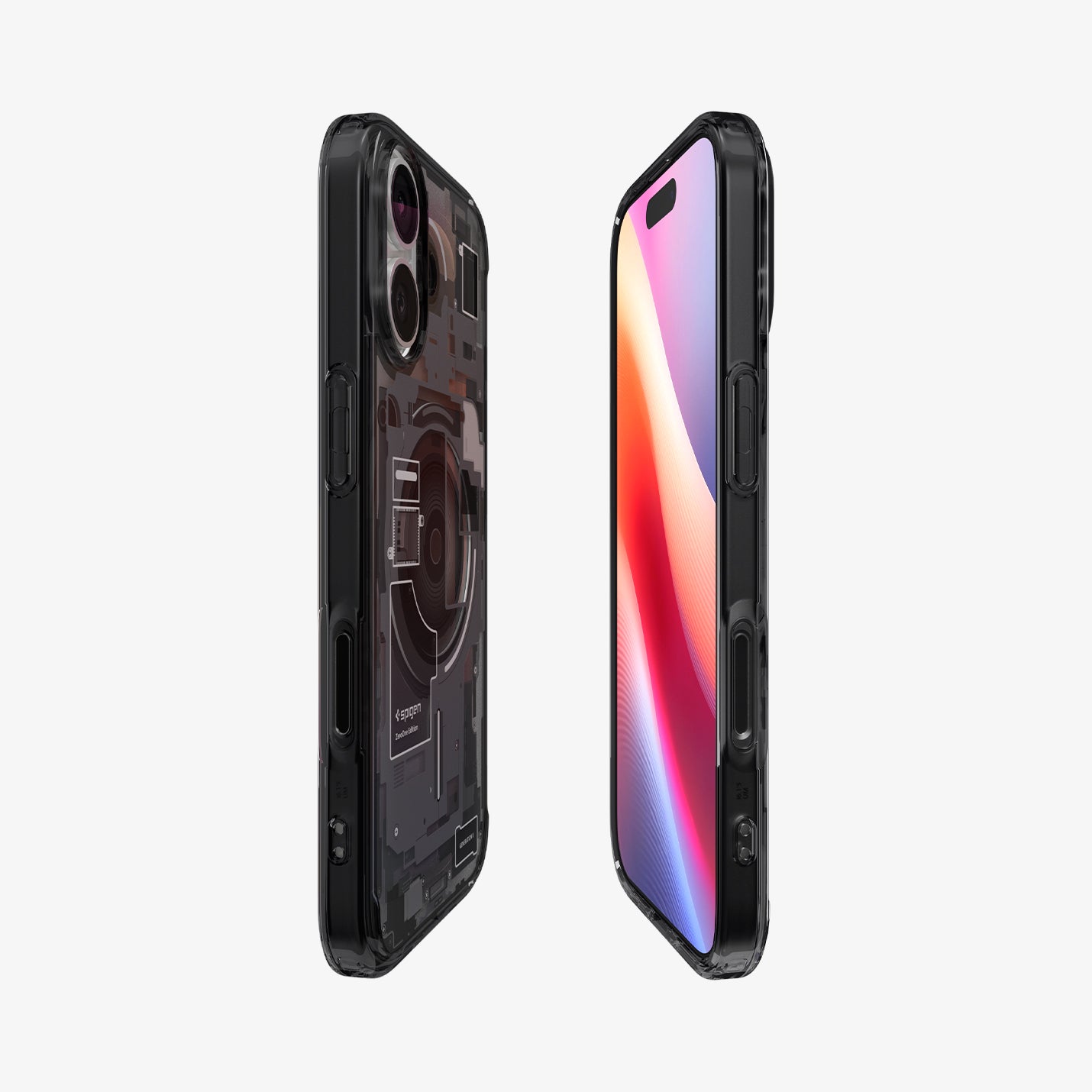 ACS10089 - iPhone 17 Ultra Hybrid Zero One (MagFit) in Zero One Black showing the partial front, partial back and sides