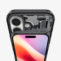 ACS10089 - iPhone 17 Ultra Hybrid Zero One (MagFit) in Zero One Black showing back with camera and front