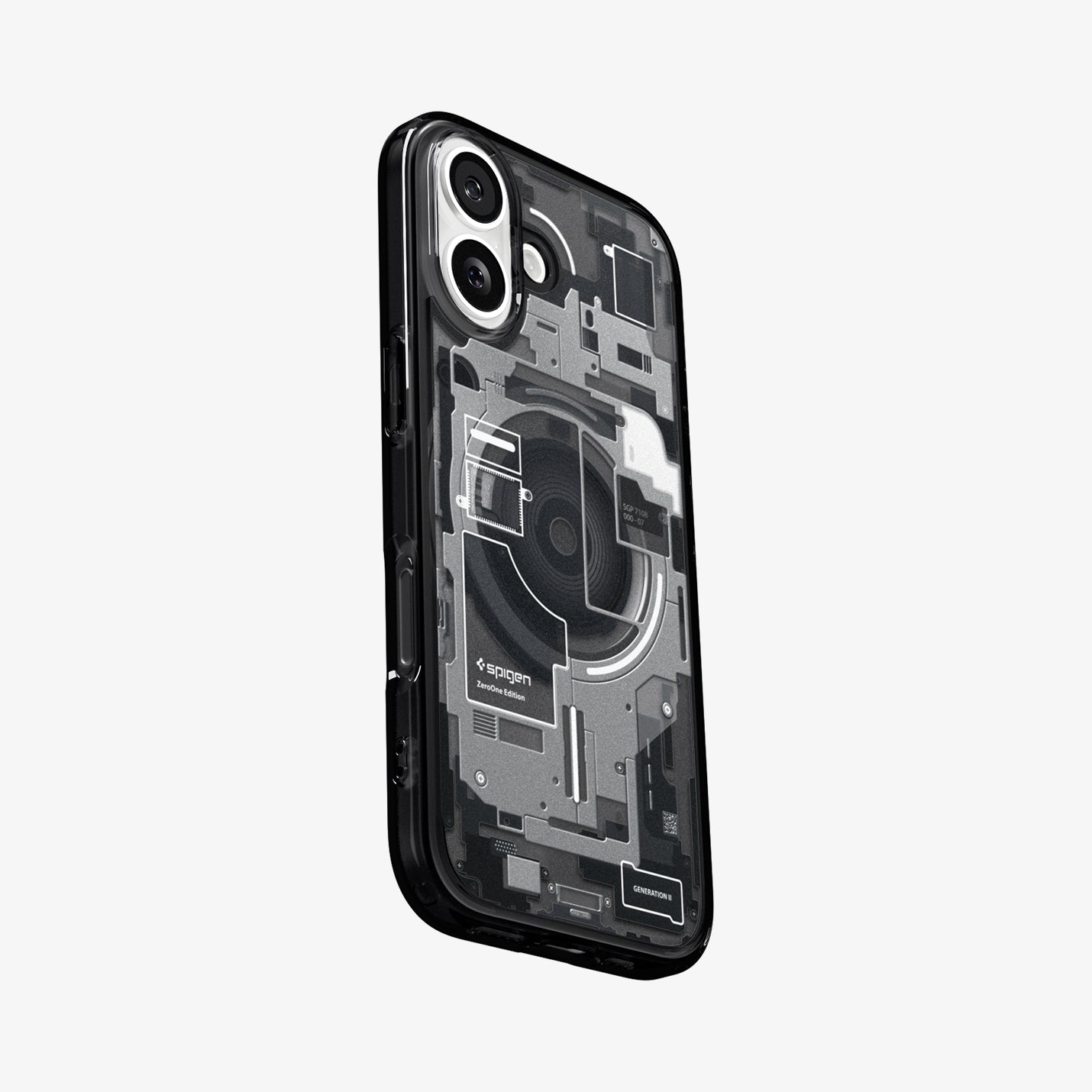 ACS10089 - iPhone 17 Ultra Hybrid Zero One (MagFit) in Zero One Black showing the side, back and top
