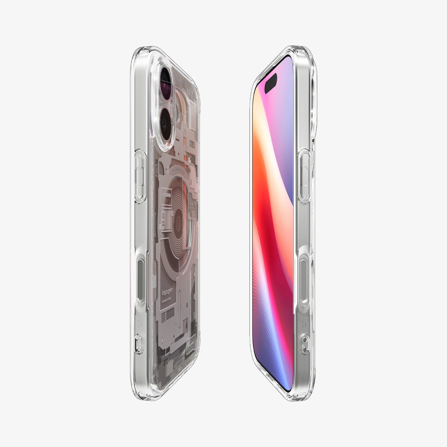 ACS10088 - iPhone 17 Ultra Hybrid Zero One (MagFit) in Zero One Natural Titanium showing the partial front, partial back and sides