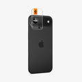 AGL09863 - iPhone 17 Air Optik Pro EZ Fit Lens Protector in gray showing the back and side with ez fit tray installed on device