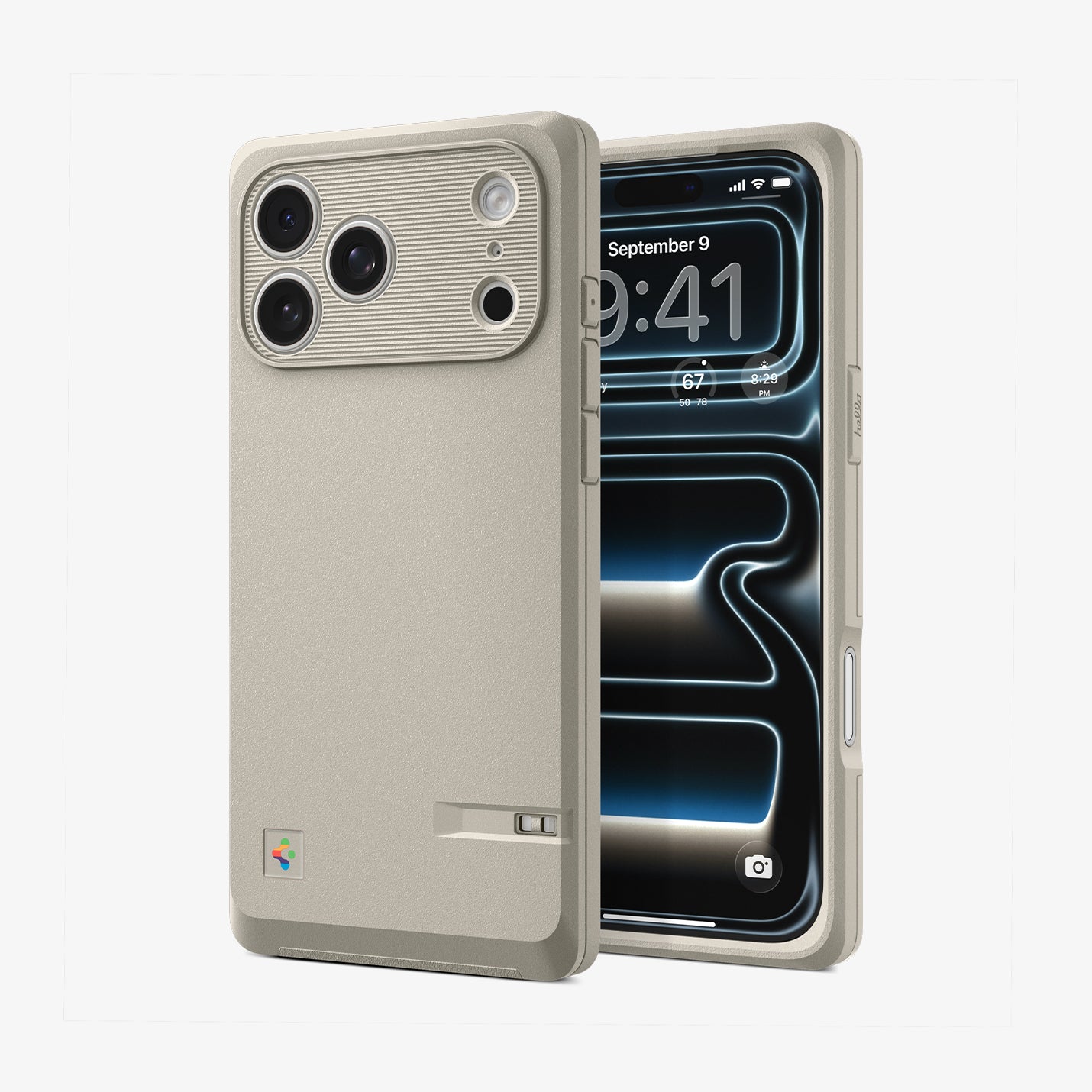 ACS10479CC - iPhone 18 Pro / iPhone 17 Pro Classic LS MagFit case showing front and back angled view with slim profile and textured camera frame