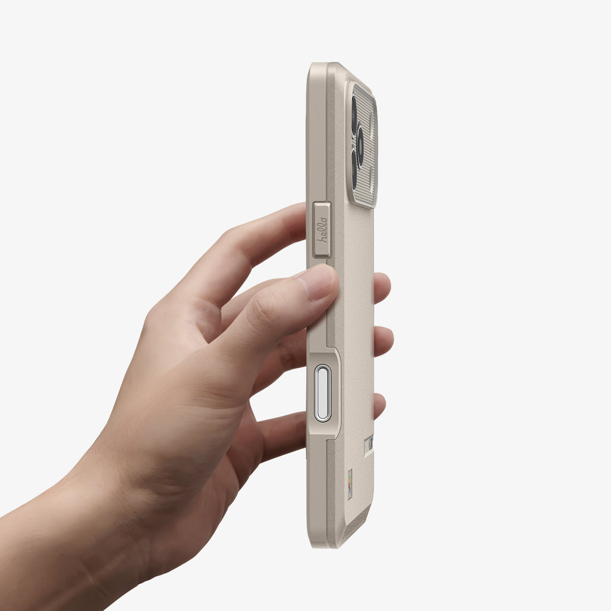 ACS10479CC - iPhone 18 Pro / iPhone 17 Pro Classic LS MagFit case showing side holding with hand