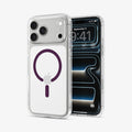 ACS12331 -  iPhone 18 Pro Max / iPhone 17 Pro Max Ultra Hybrid (MagFit) in Clear Dark Cherry showing the back, partial inner, partial front and sides
