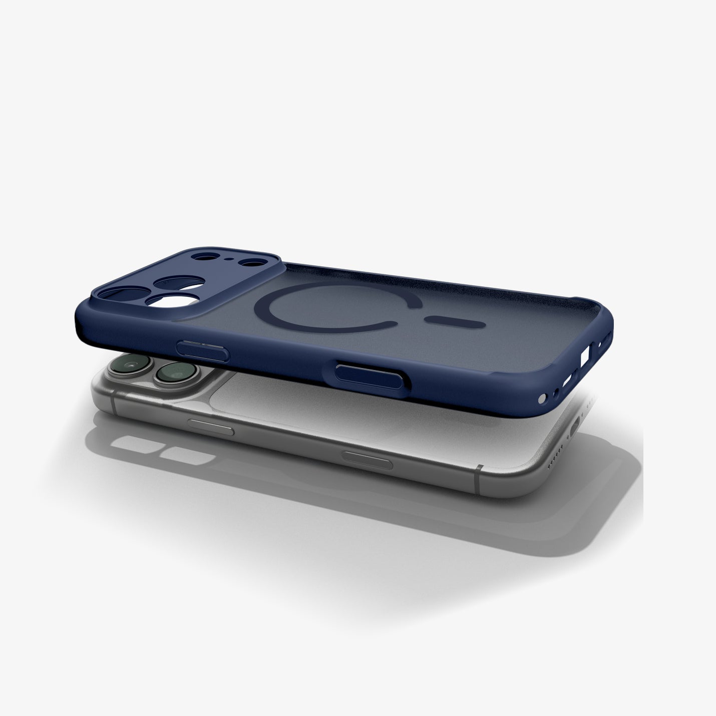 ACS11911 - iPhone 18 Pro Max / iPhone 17 Pro Max Ultra Hybrid (MagFit) in Frost Deep Blue showing side and back