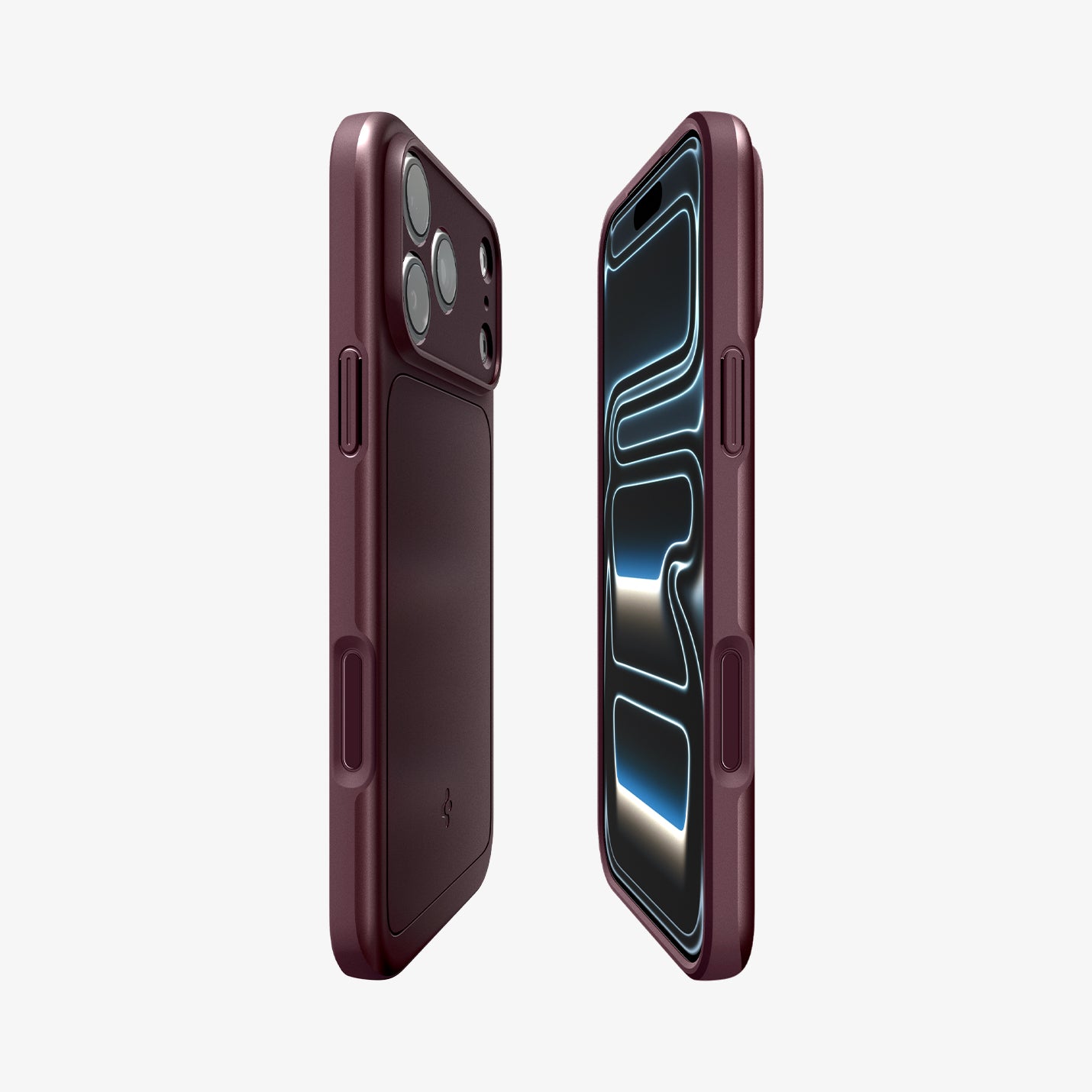 ACS12337 - iPhone 18 Pro / iPhone 17 Pro in Dark Cherry showing the back, front and inside